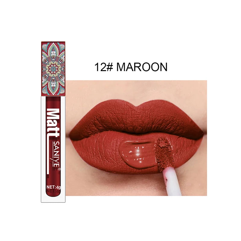 Matte Lip Gloss Set - Pink, Peach & Brown with Mica