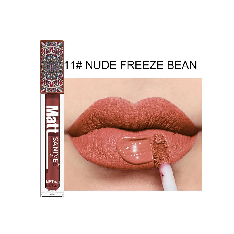 Matte Lip Gloss Set - Pink, Peach & Brown with Mica