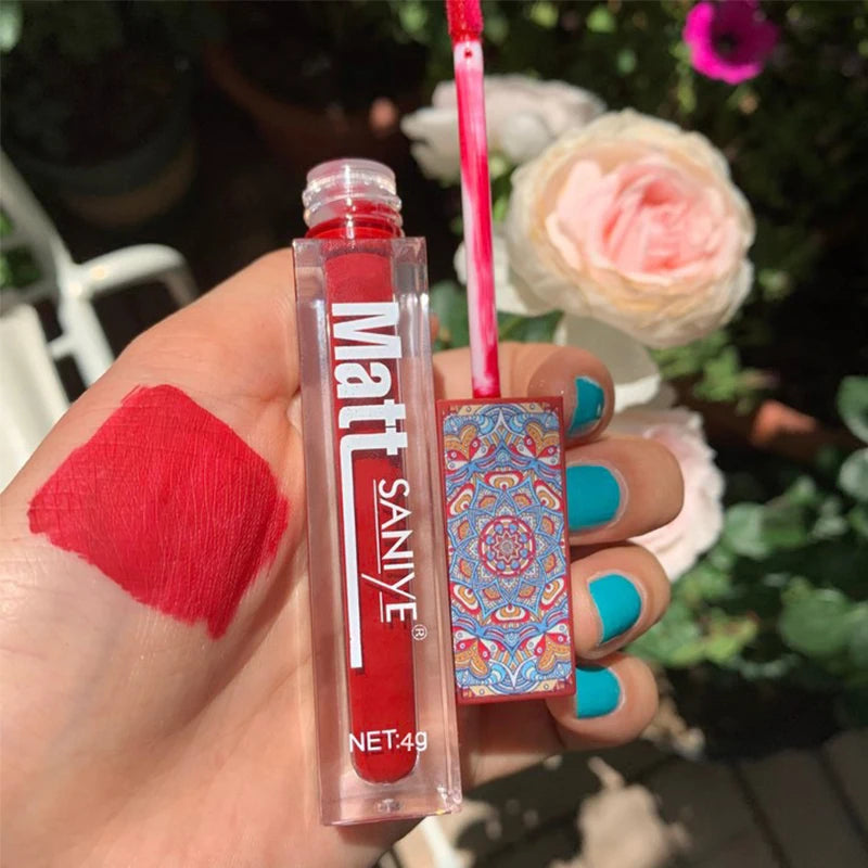 Matte Lip Gloss Set - Pink, Peach & Brown with Mica