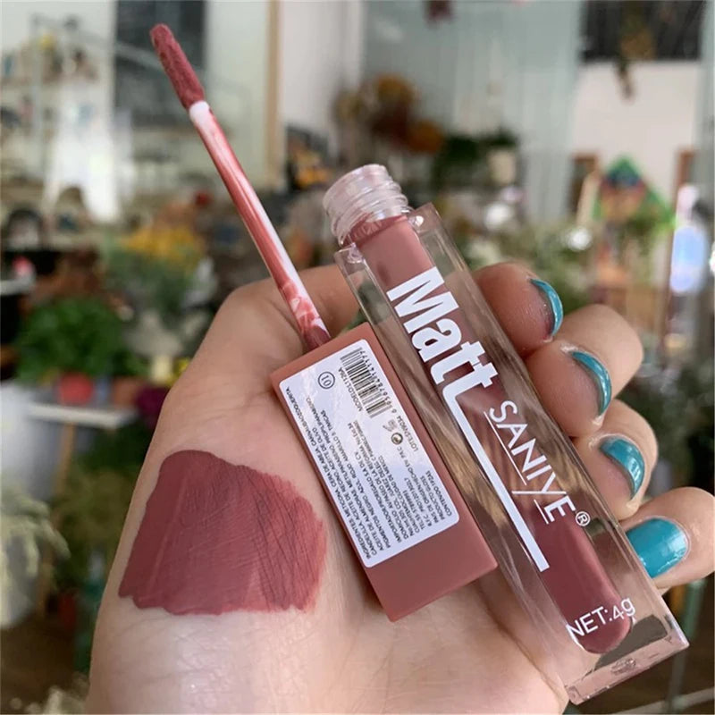 Matte Lip Gloss Set - Pink, Peach & Brown with Mica